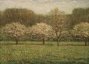 Dwight William Tryon Apple Blossoms oil painting artist